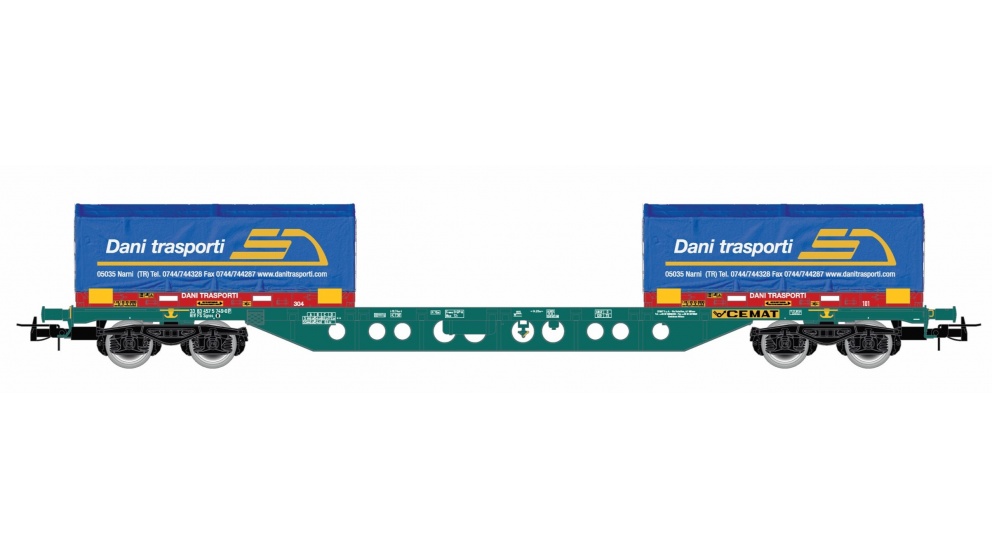 Rivarossi HR 6616 - Carro pianale FS con 2 container DANI Trasporti
